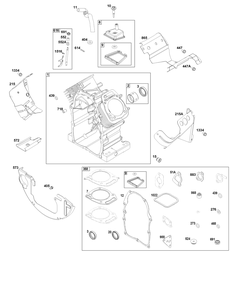 Cylinder Group Diagram and Parts List for 305447-0341-G1 200000 - 399999 Briggs and Stratton Engine